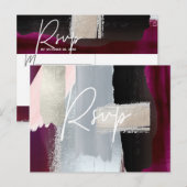 PixDezines Modern Dahlia Red RSVP met maaltijdkeuz Uitnodiging Briefkaart (Voorkant / Achterkant)