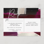 PixDezines Modern Dahlia Red RSVP met maaltijdkeuz Uitnodiging Briefkaart (Achterkant)