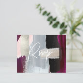 PixDezines Modern Dahlia Red RSVP met maaltijdkeuz Uitnodiging Briefkaart (Staand voorkant)