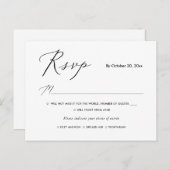 PixDezines Modern Elegant Calligrafie RSVP w Meal Uitnodiging Briefkaart (Voorkant / Achterkant)
