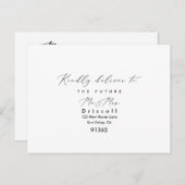 PixDezines Modern Elegant Calligrafie RSVP w Meal Uitnodiging Briefkaart (Voorkant / Achterkant)