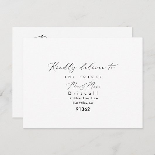 PixDezines Modern Elegant Calligrafie RSVP w Meal Uitnodiging Briefkaart (Voorkant / Achterkant)