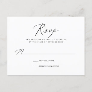 PixDezines Modern Elegant Calligraphy RSVP Uitnodiging Briefkaart