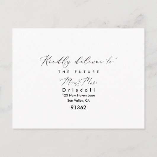 PixDezines Modern Elegant Calligraphy RSVP Uitnodiging Briefkaart (Achterkant)