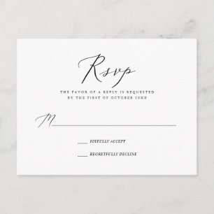 PixDezines Modern Elegant Calligraphy RSVP Uitnodiging Briefkaart