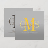 PixDezines Modern + elegant/grijs + geel Kaart (Voorkant / Achterkant)