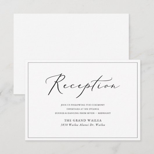 PixDezines Modern Elegant Script Reception (Voorkant / Achterkant)