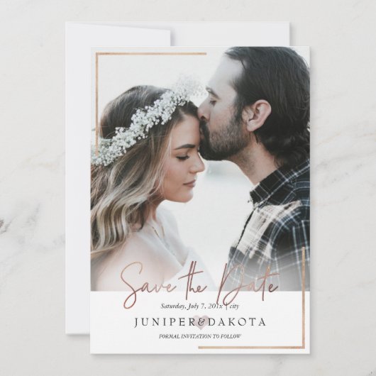 PixDezines Modern Framed Photo Sla de datumkaarten Kaart (Voorkant)