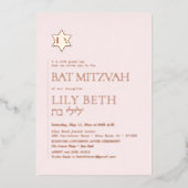 PixDezines Modern Minimalist Ba Mitzvah Folie Uitnodiging (Voorkant)