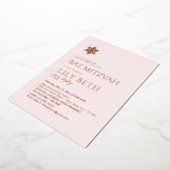 PixDezines Modern Minimalist Ba Mitzvah Folie Uitnodiging (Gedraaid)