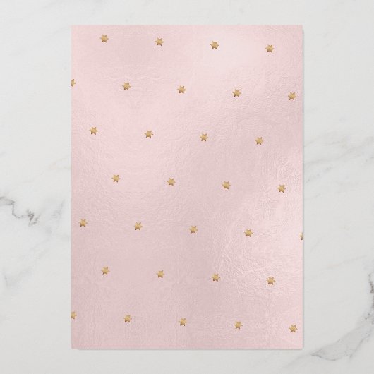 PixDezines Modern minimalistisch Roos Gold Bat Mit Folie Uitnodiging (Achterkant)