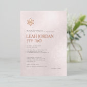 PixDezines Modern minimalistisch Roos Gold Bat Mit Folie Uitnodiging (Staand Voorkant)