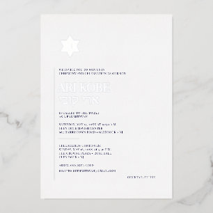 PixDezines Modern minimalistische balk Mitzvah Folie Uitnodiging
