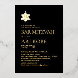 PixDezines Modern minimalistische balk Mitzvah Folie Uitnodiging