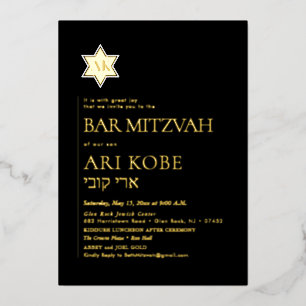 PixDezines Modern minimalistische balk Mitzvah Folie Uitnodiging