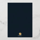 PixDezines Modern minimalistische, donkere Blauwgr Folie Uitnodiging (Achterkant)