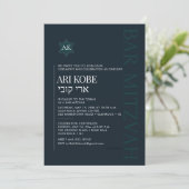 PixDezines Modern minimalistische, donkere Blauwgr Kaart (Staand voorkant)