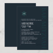 PixDezines Modern minimalistische, donkere Blauwgr Kaart (Voorkant / Achterkant)