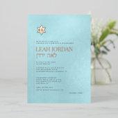 PixDezines Modern minimalistische tas Mitzvah Folie Uitnodiging (Staand Voorkant)