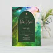 PixDezines Modern Orion Nebula Bar Mitzvah Invita Kaart (Staand voorkant)