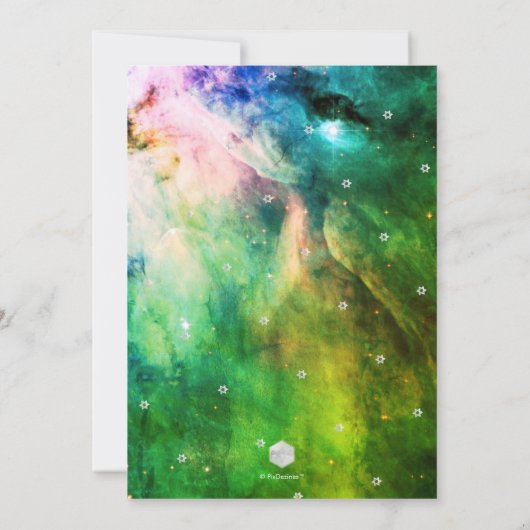 PixDezines Modern Orion Nebula Bar Mitzvah Invita Kaart (Achterkant)