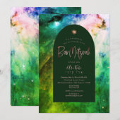 PixDezines Modern Orion Nebula Bar Mitzvah Invita Kaart (Voorkant / Achterkant)