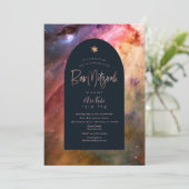 PixDezines Modern Orion Nebula Bar Mitzvah Invita Kaart (Staand voorkant)
