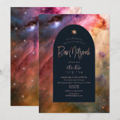 PixDezines Modern Orion Nebula Bar Mitzvah Invita Kaart (Voorkant / Achterkant)