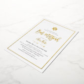 PixDezines Modern Script Bar Mitswa DIY Kleur Folie Uitnodiging (Gedraaid)