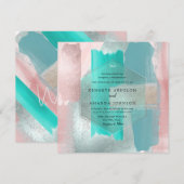 PixDezines Modern Waterverf Aqua Blauwgroen Blush  Kaart (Voorkant / Achterkant)