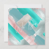 PixDezines Modern Waterverf Aqua Blauwgroen Blush  Kaart (Achterkant)