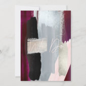 PixDezines Modern Waterverf Blush Bourgondië grijs Kaart (Achterkant)