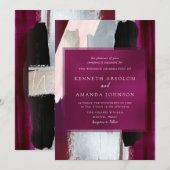 PixDezines Modern Waterverf Blush Bourgondië grijs Kaart (Voorkant / Achterkant)