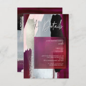 PixDezines Modern Waterverf Dahlia - Kaarten RSVP Kaartje (Voorkant / Achterkant)