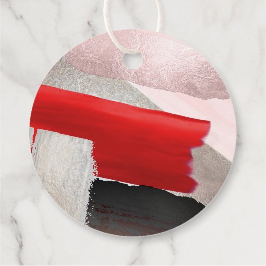 PixDezines Modern Waterverf Rood zwart Bedankjes Labels (Achterkant)