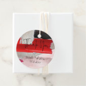 PixDezines Modern Waterverf Rood zwart Bedankjes Labels (In situ)