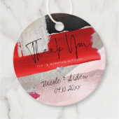 PixDezines Modern Waterverf Rood zwart Bedankjes Labels (Voorkant)