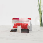 PixDezines Modern Waterverf Rood zwart Bedankkaart (Voorkant)