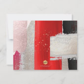 PixDezines Modern Waterverf Rood zwart Kaart (Achterkant)