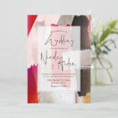 PixDezines Modern Waterverf Rood zwart Kaart (Staand voorkant)