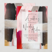 PixDezines Modern Waterverf Rood zwart Kaart (Voorkant / Achterkant)