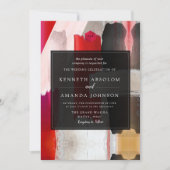 PixDezines Modern Waterverf Rood zwart Kaart (Voorkant)