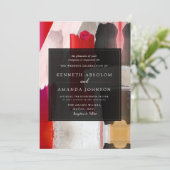 PixDezines Modern Waterverf Rood zwart Kaart (Staand voorkant)