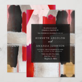 PixDezines Modern Waterverf Rood zwart Kaart (Voorkant / Achterkant)