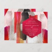 PixDezines Modern Waterverf Rood zwart Kaart (Voorkant / Achterkant)