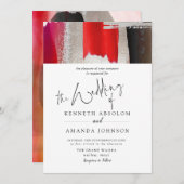 PixDezines Modern Waterverf Rood zwart Kaart (Voorkant / Achterkant)