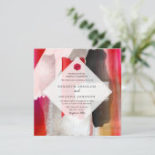 PixDezines Modern Waterverf Rood zwart Kaart (Staand voorkant)