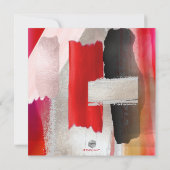 PixDezines Modern Waterverf Rood zwart Kaart (Achterkant)