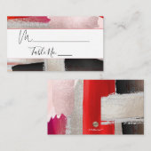 PixDezines Modern Waterverf Rood zwart Plaatskaartje (Voorkant / Achterkant)