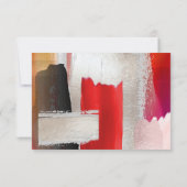 PixDezines Modern Waterverf Rood zwart RSVP Kaartje (Achterkant)